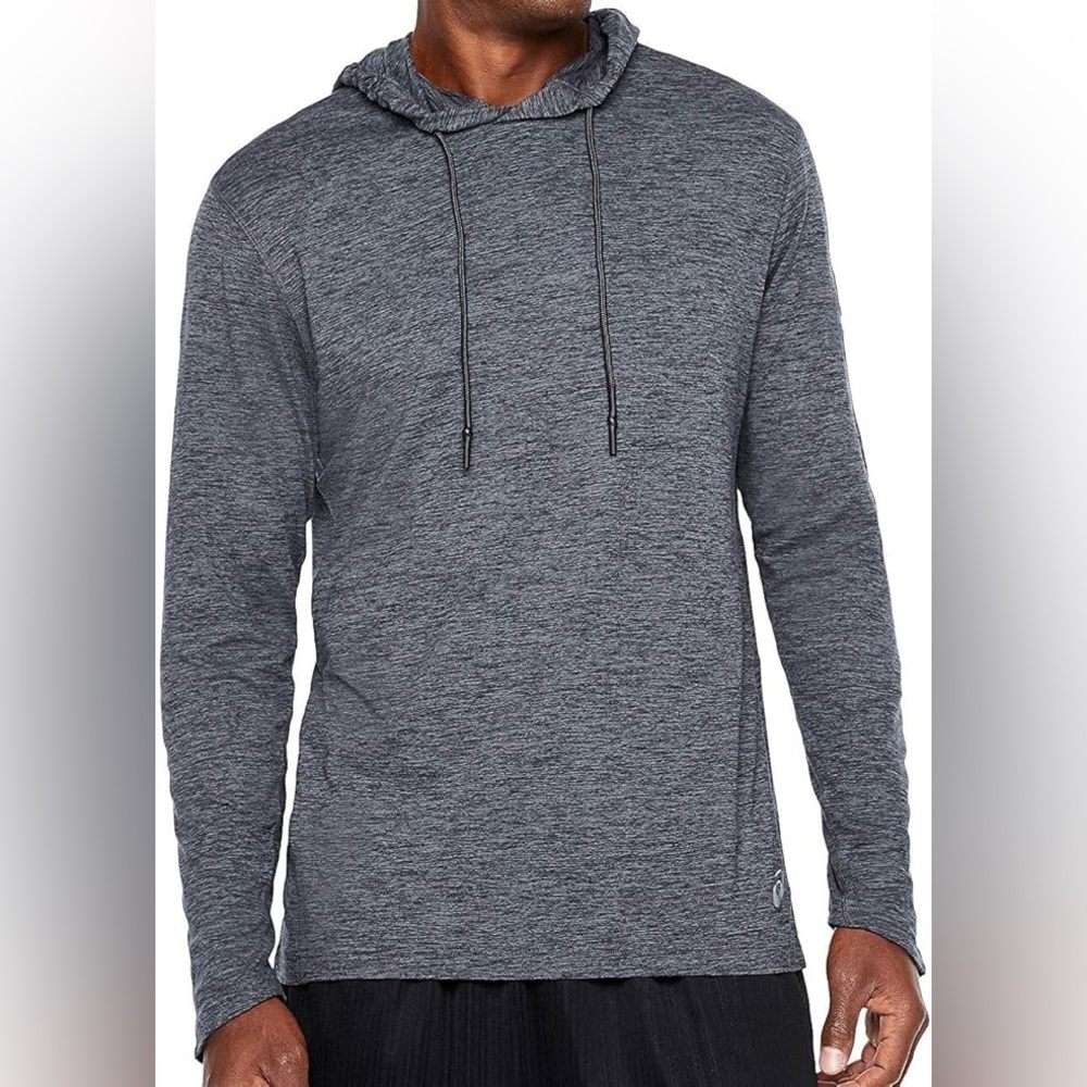 ASICS Gray Athletic Hoodie Small Performance Pullover‎ Activewear Top